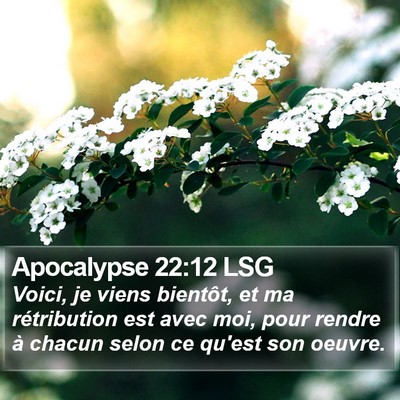 Apocalypse 22:12 LSG Bible Verse Image