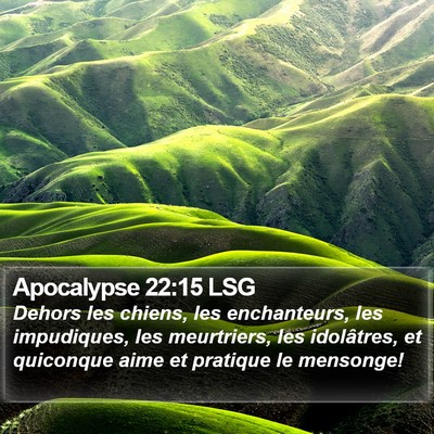 Apocalypse 22:15 LSG Bible Verse Image