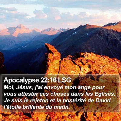 Apocalypse 22:16 LSG Bible Verse Image