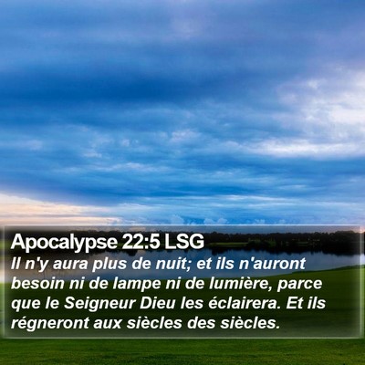 Apocalypse 22:5 LSG Bible Verse Image