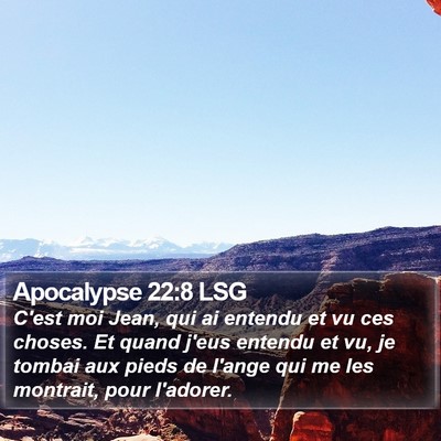 Apocalypse 22:8 LSG Bible Verse Image