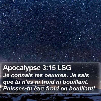 Apocalypse 3:15 LSG Bible Verse Image