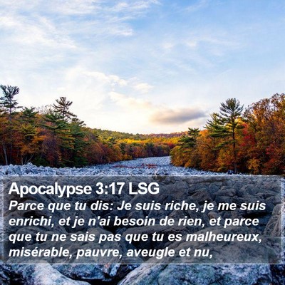 Apocalypse 3:17 LSG Bible Verse Image