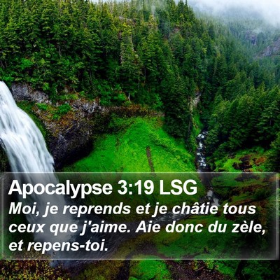 Apocalypse 3:19 LSG Bible Verse Image