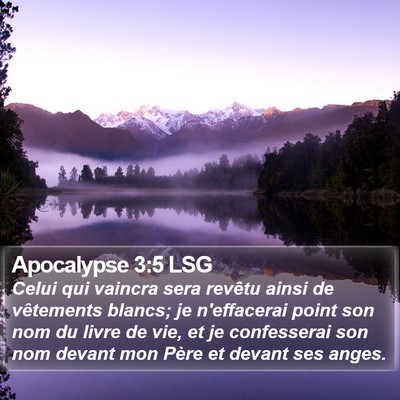 Apocalypse 3:5 LSG Bible Verse Image
