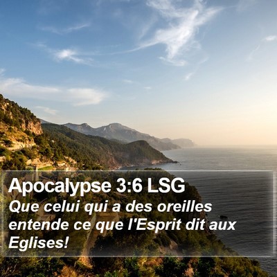 Apocalypse 3:6 LSG Bible Verse Image