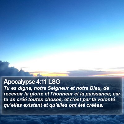 Apocalypse 4:11 LSG Bible Verse Image