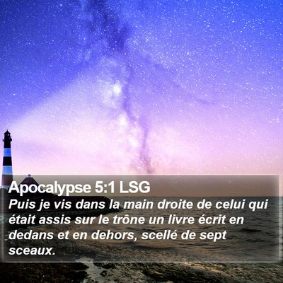 Apocalypse 5:1 LSG Bible Verse Image