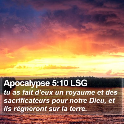 Apocalypse 5:10 LSG Bible Verse Image