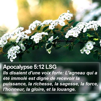 Apocalypse 5:12 LSG Bible Verse Image