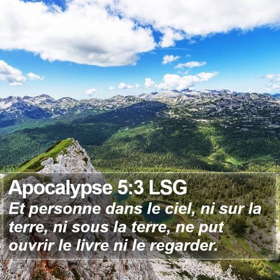 Apocalypse 5:3 LSG Bible Verse Image