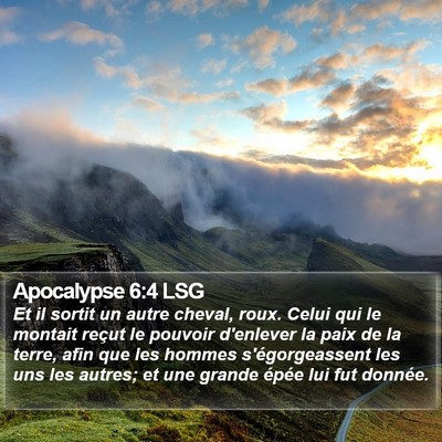 Apocalypse 6:4 LSG Bible Verse Image