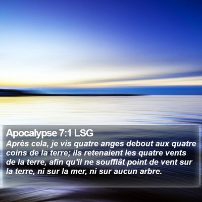 Apocalypse 7:1 LSG Bible Verse Image