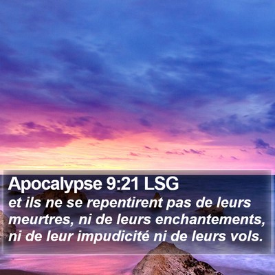Apocalypse 9:21 LSG Bible Verse Image