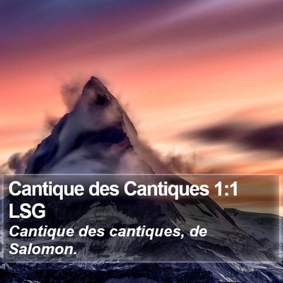 Cantique des Cantiques 1:1 LSG Bible Verse Image