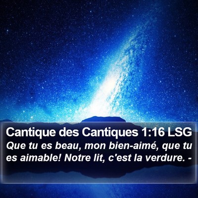 Cantique des Cantiques 1:16 LSG Bible Verse Image