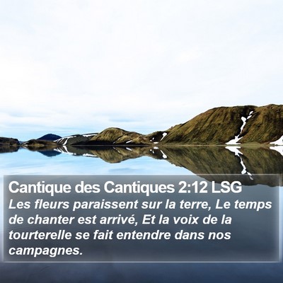 Cantique des Cantiques 2:12 LSG Bible Verse Image