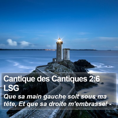 Cantique des Cantiques 2:6 LSG Bible Verse Image
