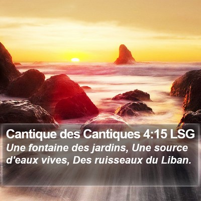 Cantique des Cantiques 4:15 LSG Bible Verse Image