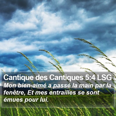 Cantique des Cantiques 5:4 LSG Bible Verse Image