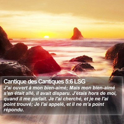 Cantique des Cantiques 5:6 LSG Bible Verse Image
