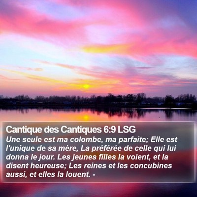 Cantique des Cantiques 6:9 LSG Bible Verse Image