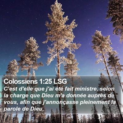 Colossiens 1:25 LSG Bible Verse Image