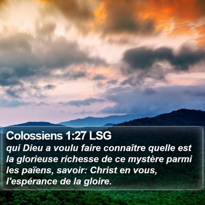 Colossiens 1:27 LSG Bible Verse Image