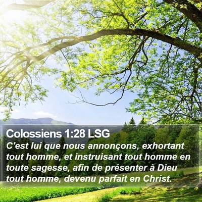 Colossiens 1:28 LSG Bible Verse Image