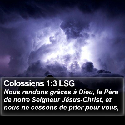 Colossiens 1:3 LSG Bible Verse Image