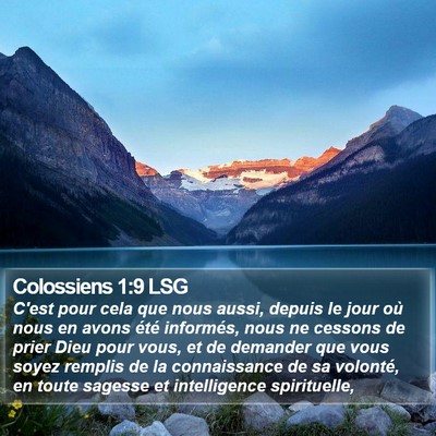 Colossiens 1:9 LSG Bible Verse Image
