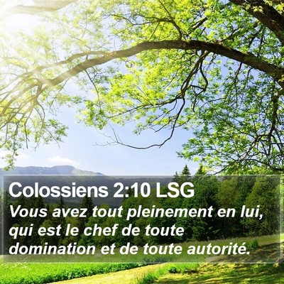 Colossiens 2:10 LSG Bible Verse Image