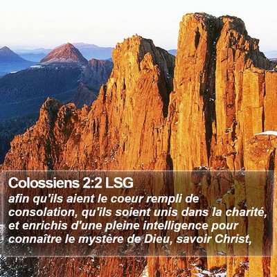 Colossiens 2:2 LSG Bible Verse Image