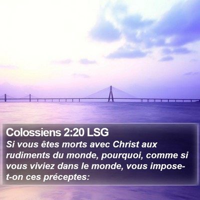 Colossiens 2:20 LSG Bible Verse Image