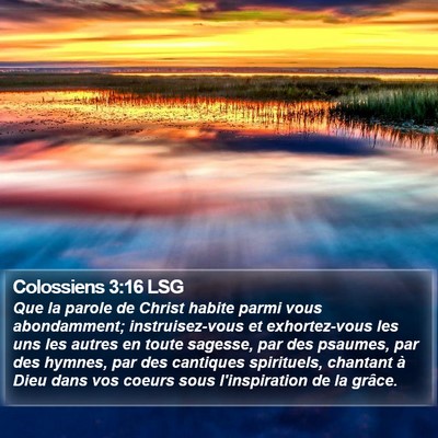 Colossiens 3:16 LSG Bible Verse Image