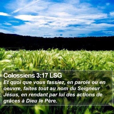 Colossiens 3:17 LSG Bible Verse Image