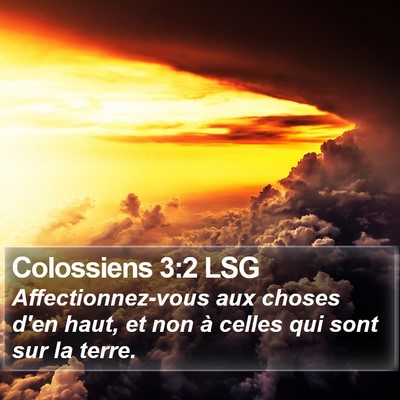 Colossiens 3:2 LSG Bible Verse Image