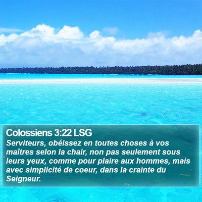 Colossiens 3:22 LSG Bible Verse Image