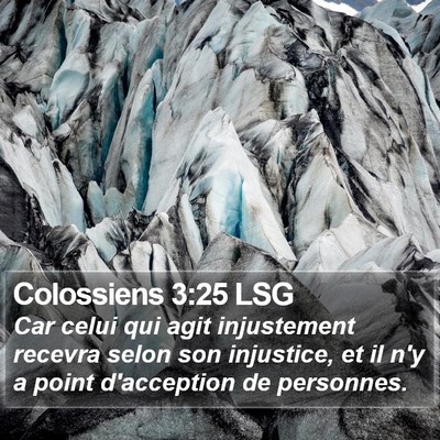 Colossiens 3:25 LSG Bible Verse Image