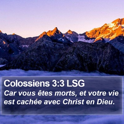 Colossiens 3:3 LSG Bible Verse Image