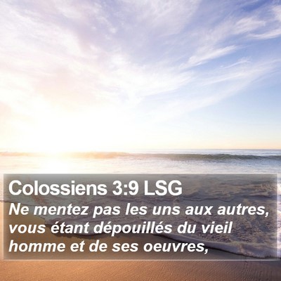 Colossiens 3:9 LSG Bible Verse Image