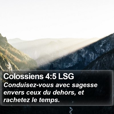 Colossiens 4:5 LSG Bible Verse Image