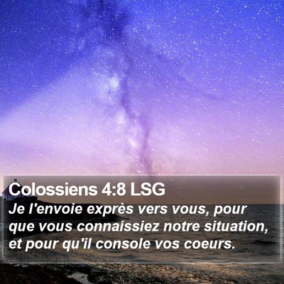 Colossiens 4:8 LSG Bible Verse Image