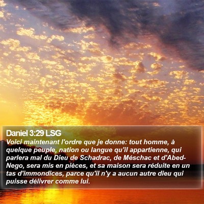 Daniel 3:29 LSG Bible Verse Image