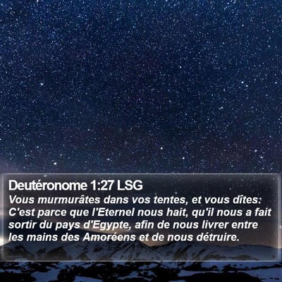 Deutéronome 1:27 LSG Bible Verse Image
