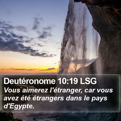 Deutéronome 10:19 LSG Bible Verse Image