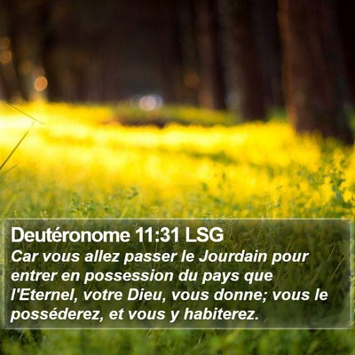 Deutéronome 11:31 LSG Bible Verse Image