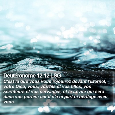 Deutéronome 12:12 LSG Bible Verse Image