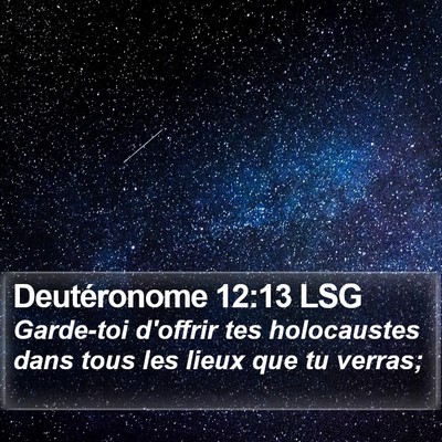 Deutéronome 12:13 LSG Bible Verse Image