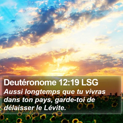 Deutéronome 12:19 LSG Bible Verse Image